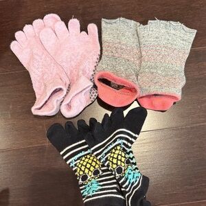 3-Pack Toe Socks - Pink, Gray, Black
